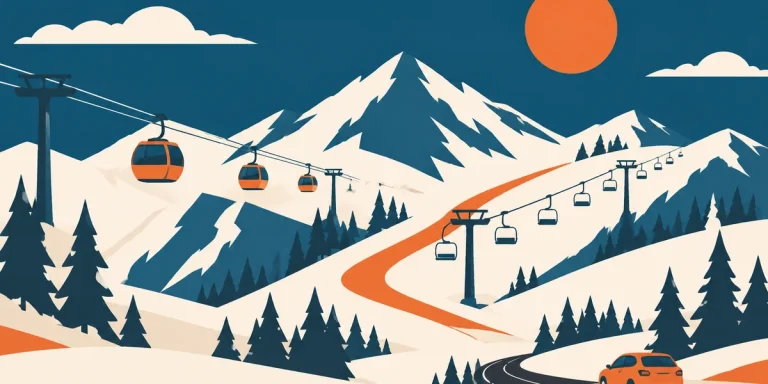 Ilustracija: planinske staze, gondola i žičara